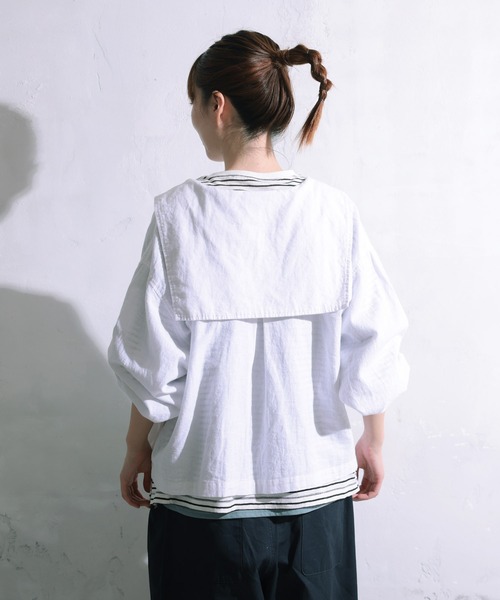 soulberry(ソウルベリー)の「セーラー襟の羽織り(その他アウター・レディース・ホワイト・LL/3L/4L/5L/M/L)」の16枚目の写真
