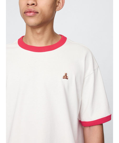 GAP(ギャップ)の「ブラナンベア リンガーTシャツ(Tシャツ/カットソー・メンズ・ホワイト系その他/ブラック/ホワイト・S/M/L/XL/XS)」の1枚目の写真