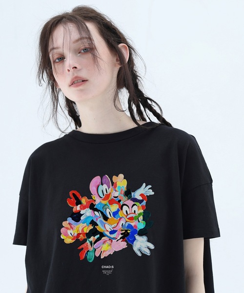 BEDSIDEDRAMA(ベットサイドドラマ)の「CHAO:S HEAD Flare T-Shirt(Tシャツ/カットソー・レディース・ナチュラル/ブラック/ホワイト・1/2)」の4枚目の写真