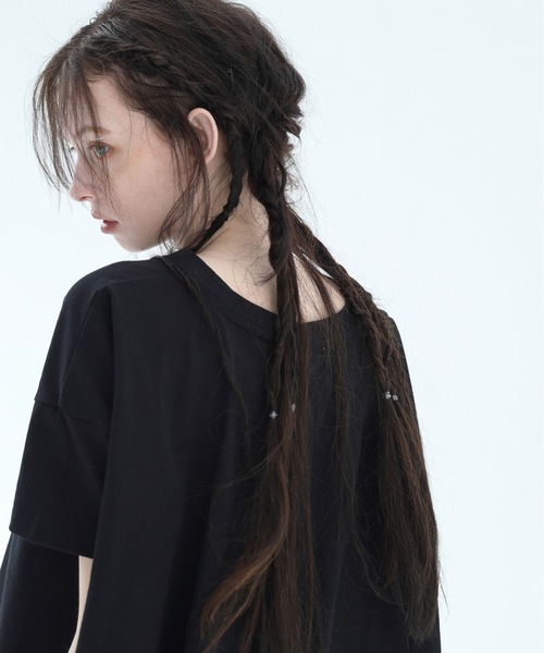 BEDSIDEDRAMA(ベットサイドドラマ)の「CHAO:S HEAD Flare T-Shirt(Tシャツ/カットソー・レディース・ナチュラル/ブラック/ホワイト・1/2)」の5枚目の写真