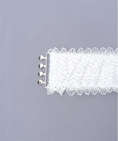 axes femme（アクシーズファム）の「レース使いゴムベルト（ベルト・レディース・ホワイト/ブラック・FREE）」の5枚目の写真