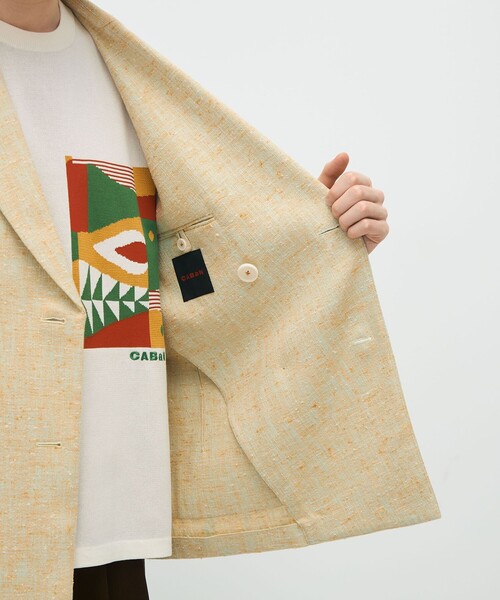 CABaN コットンシルクカナパ 4Bダブルジャケット（テーラード