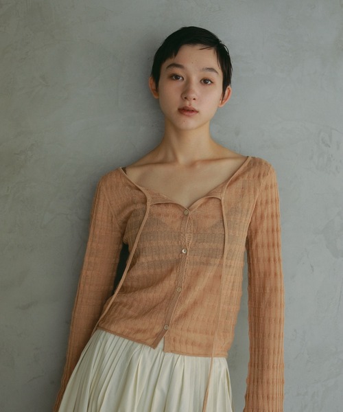 CASA FLINE(カーサフライン)の「レーヨンシアー2wayトップス(Tシャツ/カットソー・レディース・オレンジ/ホワイト/ブラック・FREE)」の3枚目の写真