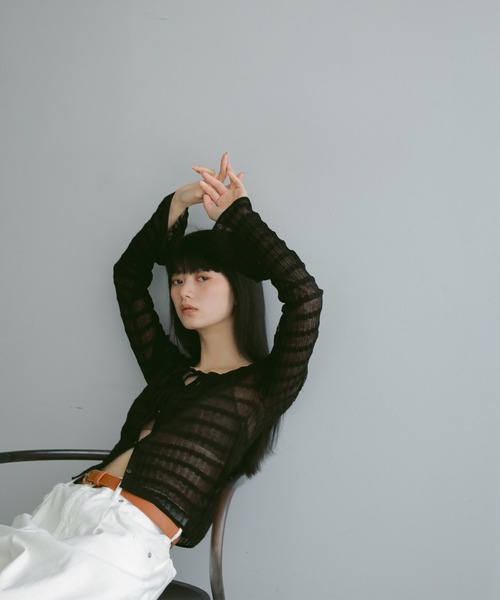 CASA FLINE(カーサフライン)の「レーヨンシアー2wayトップス(Tシャツ/カットソー・レディース・オレンジ/ホワイト/ブラック・FREE)」の16枚目の写真