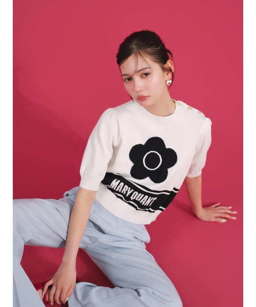 LILY BROWN（リリーブラウン）の「【LILY BROWN×MARY QUANT】デイジーモチーフカラーピアス（ネックレス・レディース・ホワイト/ピンク/ブラック・FREE）」の6枚目の写真