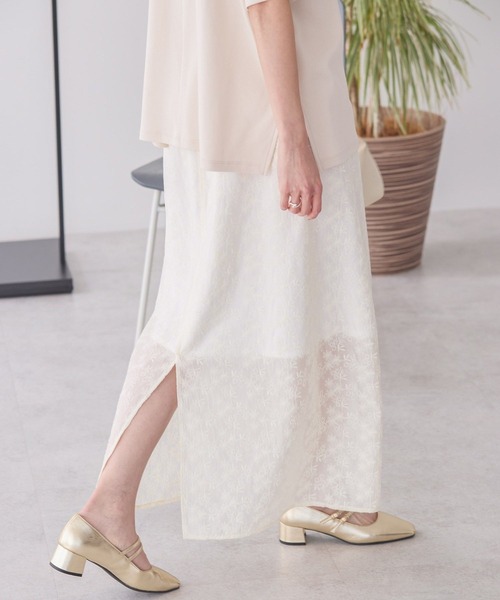 AMERICAN HOLIC(アメリカンホリック)の「2WAYレース刺繍タイトスカート(スカート・レディース・チャコールグレー/ブラック/アイボリー・L/M)」の5枚目の写真