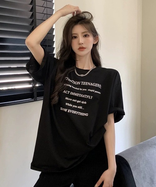 WESTSEA(ウエストシー)の「ロゴプリント 半袖Tシャツ オーバーサイズ(Tシャツ/カットソー・レディース・ホワイト/ブラック・M/L)」の10枚目の写真