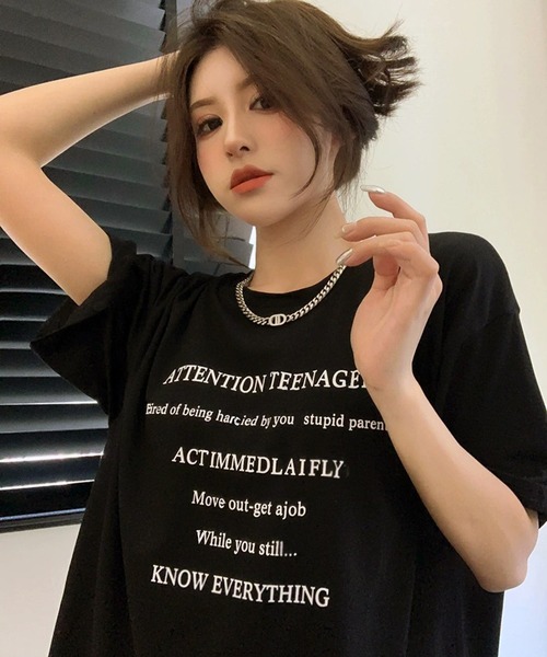 WESTSEA(ウエストシー)の「ロゴプリント 半袖Tシャツ オーバーサイズ(Tシャツ/カットソー・レディース・ホワイト/ブラック・M/L)」の12枚目の写真