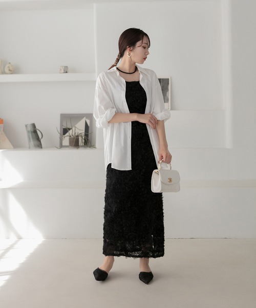 セール】【LEJA】フラワーレーススリーブIラインドレスワンピース2点