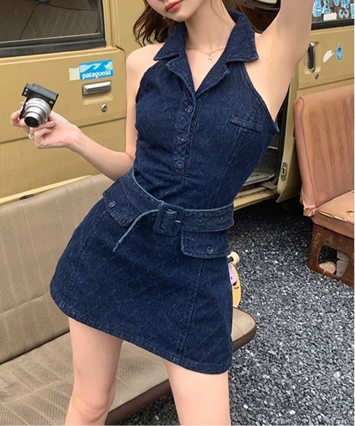 セール】デニムホルターネックワンピース/2025 SS COLLECTION