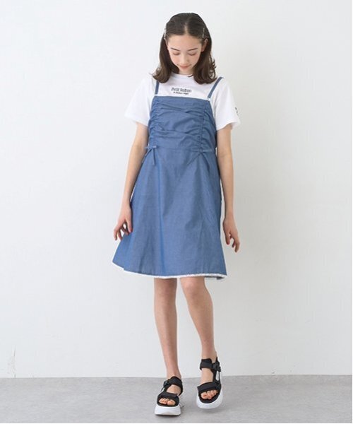 セール】【Cuugal掲載】キャミワンピース＋Tシャツセット（ワンピース