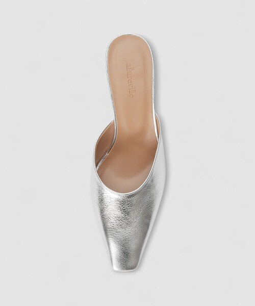 allureville（アルアバイル）の「スクエアトウミュール（パンプス・レディース・シルバー/レッド・24.5/23.5/22.5）」の6枚目の写真