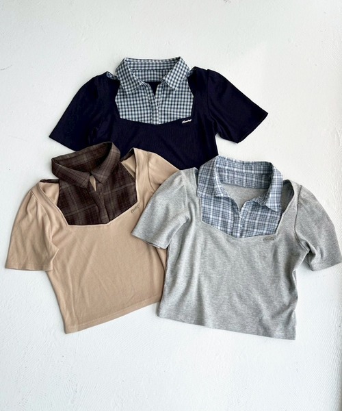 新品未使用　訳あり　チェックレイヤードトップス 150cm 新品未使用 訳あり チェックレイヤードトップス 150cm