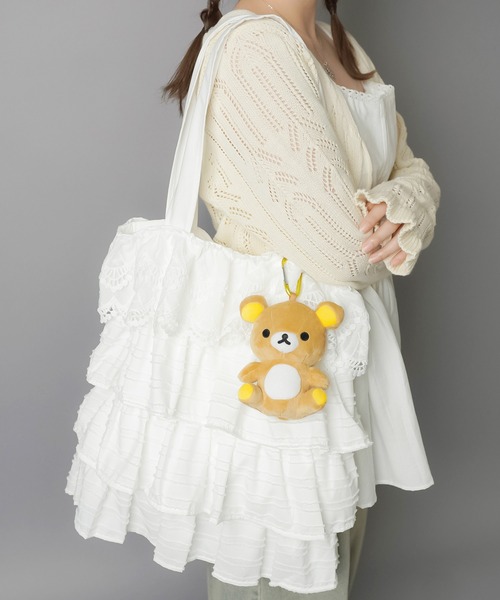 SPINNS（スピンズ）の「レースティアードトートバッグ/NEO森ガール（トートバッグ・レディース・ブラック/ホワイト・ONESIZE）」の4枚目の写真