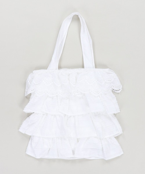 SPINNS（スピンズ）の「レースティアードトートバッグ/NEO森ガール（トートバッグ・レディース・ブラック/ホワイト・ONESIZE）」の11枚目の写真