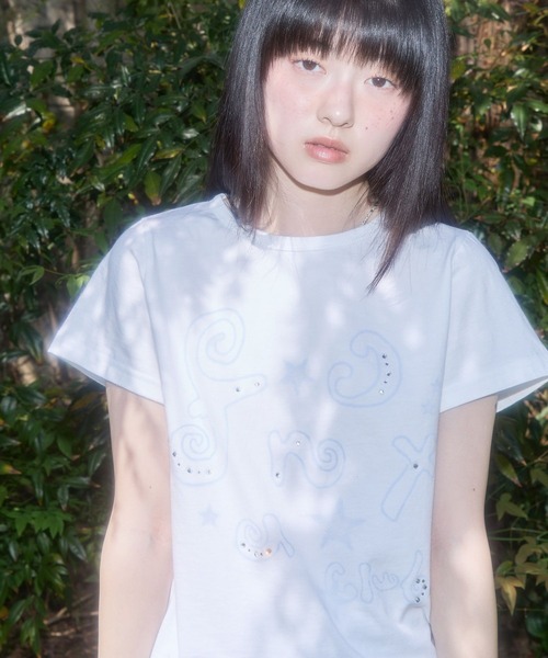 ALAND(エーランド)の「FANCY CLUB/グリッターロゴTEE(Tシャツ/カットソー・レディース・ホワイト/ブラック・FREE)」の7枚目の写真