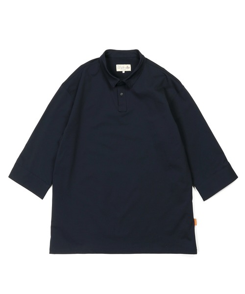 The DUFFER of ST.GEORGE（ザダファーオブセントジョージ）の「[360° THE CIRCLE STRETCH] BY WONDER SHAPE：セットアップ ライトピケジャージ素材 7分袖シャツ（シャツ/ブラウス・メンズ・ブラック/ネイビー・MEDIUM/LARGE/X-LARGE）」の10枚目の写真