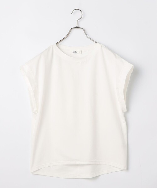 fredy couleur（フレディクルール）の「マチ付デザイン袖麻調カットT（Tシャツ/カットソー・レディース・ブラック/ブルー/ピンク/グレイッシュベージュ/オフホワイト・38）」の2枚目の写真