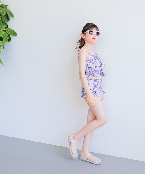 RUSTY（ラスティ）の「【RUSTY(ラスティ)】別注SWIMフリルセパレート(KIDS)（水着・キッズ・グリーン/ピンク・110cm/120cm/130cm/140cm）」の5枚目の写真