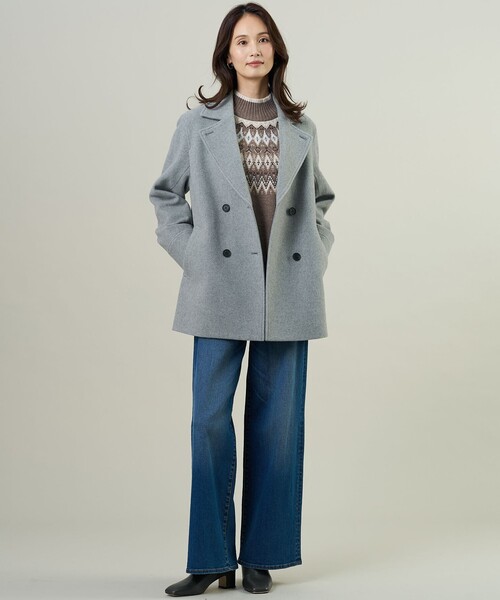 J.PRESS(ジェイプレス)の「【洗える】BASIC STRETCH DENIM ワイド ストレート デニム(デニムパンツ・レディース・ネイビー系/ダルブルー系/スカイブルー系/ホワイト系・9/7/11/13)」の5枚目の写真