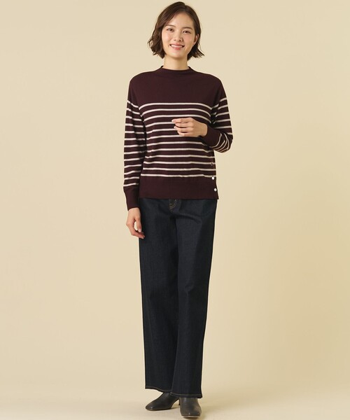 J.PRESS(ジェイプレス)の「【洗える】BASIC STRETCH DENIM ワイド ストレート デニム(デニムパンツ・レディース・ネイビー系/ダルブルー系/スカイブルー系/ホワイト系・9/7/11/13)」の12枚目の写真