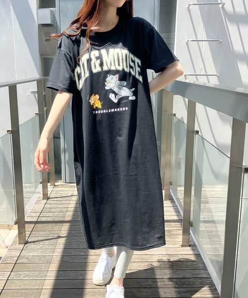 セール】TOM＆JERRYプリントTシャツワンピース（ワンピース