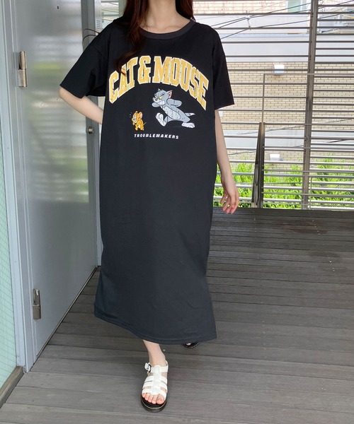 グラマラスジェーンのワンピース セール】TOM＆JERRYプリントTシャツワンピース（ワンピース