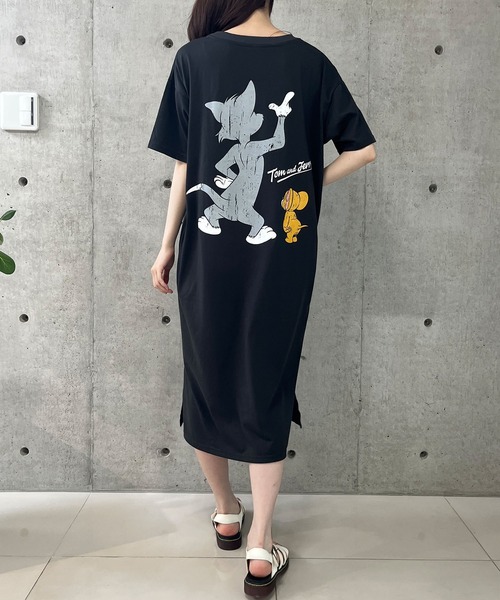 グラマラスジェーンのワンピース セール】TOM＆JERRYプリントTシャツワンピース（ワンピース