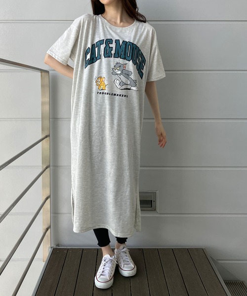 グラマラスジェーンのワンピース セール】TOM＆JERRYプリントTシャツワンピース（ワンピース