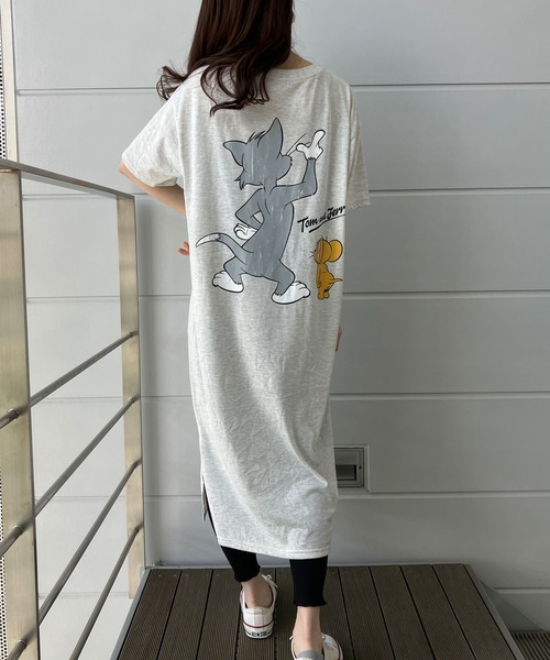 グラマラスジェーンのワンピース セール】TOM＆JERRYプリントTシャツワンピース（ワンピース