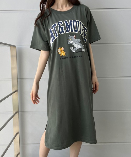 グラマラスジェーンのワンピース セール】TOM＆JERRYプリントTシャツワンピース（ワンピース