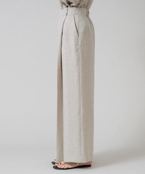 Liesse（リエス）の「《定番》麻調タックワイドパンツ（その他パンツ・レディース・カーキ/ブラック/ベージュ・2/3）」の13枚目の写真