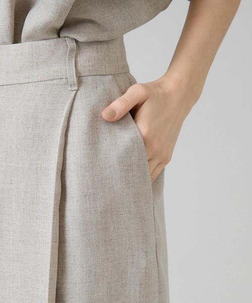 Liesse（リエス）の「《定番》麻調タックワイドパンツ（その他パンツ・レディース・カーキ/ブラック/ベージュ・2/3）」の14枚目の写真