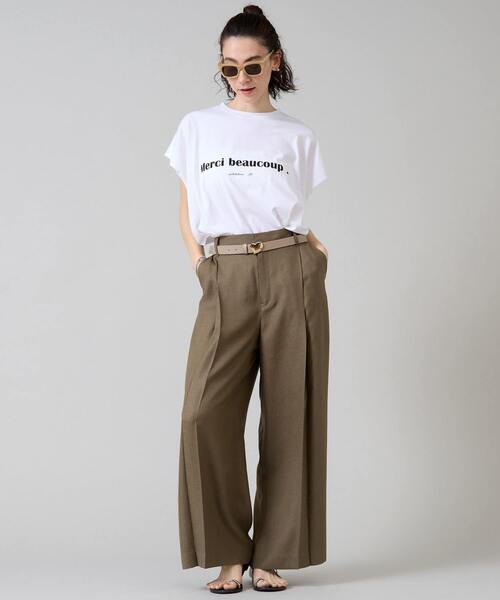 Liesse（リエス）の「《定番》麻調タックワイドパンツ（その他パンツ・レディース・カーキ/ブラック/ベージュ・2/3）」の22枚目の写真