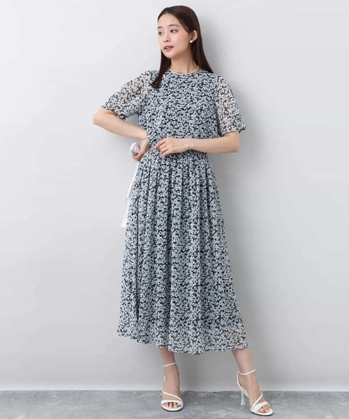 MK MICHEL KLEIN(エムケーミッシェルクラン)の「小花柄シフォンスカート/洗える(スカート・レディース・ライトイエロー/ブラック・38)」の15枚目の写真