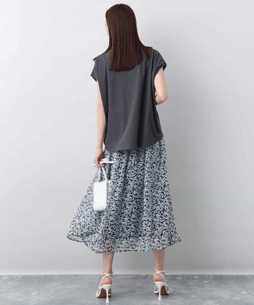 MK MICHEL KLEIN(エムケーミッシェルクラン)の「小花柄シフォンスカート/洗える(スカート・レディース・ライトイエロー/ブラック・38)」の17枚目の写真