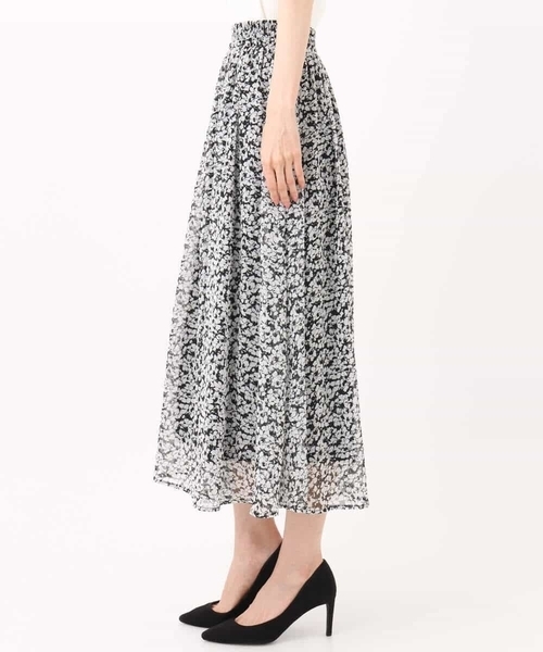 MK MICHEL KLEIN(エムケーミッシェルクラン)の「小花柄シフォンスカート/洗える(スカート・レディース・ライトイエロー/ブラック・38)」の19枚目の写真