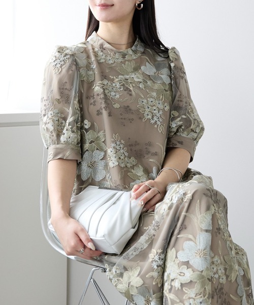 ボタニカル 刺繍ドレス/エンブロイダリー刺繍 結婚式・二次会