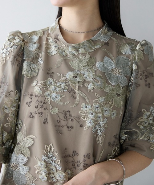 PREFERIR(プレフェリール)の「結婚式 オケージョン ボタニカル刺繍 エンブロイダリー パーティードレス(M,L)(ドレス・レディース・ブラウン/グリーン・MEDIUM/LARGE)」の18枚目の写真