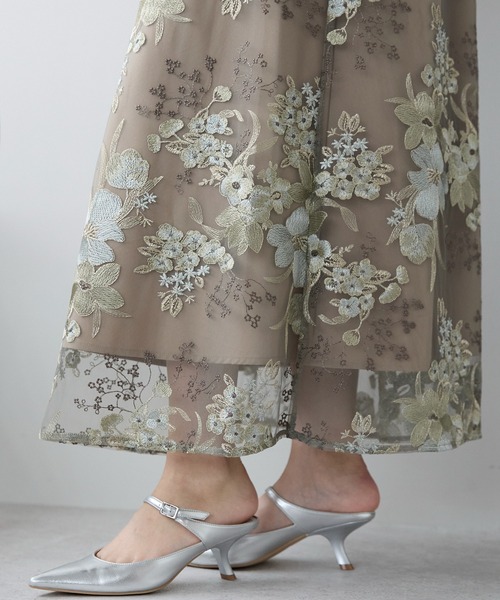 PREFERIR(プレフェリール)の「結婚式 オケージョン ボタニカル刺繍 エンブロイダリー パーティードレス(M,L)(ドレス・レディース・ブラウン/グリーン・MEDIUM/LARGE)」の21枚目の写真