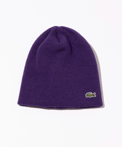 LACOSTE（ラコステ）の「【LACOSTE】KNIT BEANIE（ニットキャップ/ビーニー・メンズ・パープル/ネイビー/ベージュ/ブラック/グレー/グリーン・FREE）」の6枚目の写真