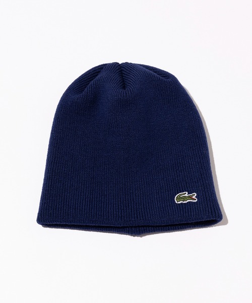 LACOSTE（ラコステ）の「【LACOSTE】KNIT BEANIE（ニットキャップ/ビーニー・メンズ・パープル/ネイビー/ベージュ/ブラック/グレー/グリーン・FREE）」の5枚目の写真