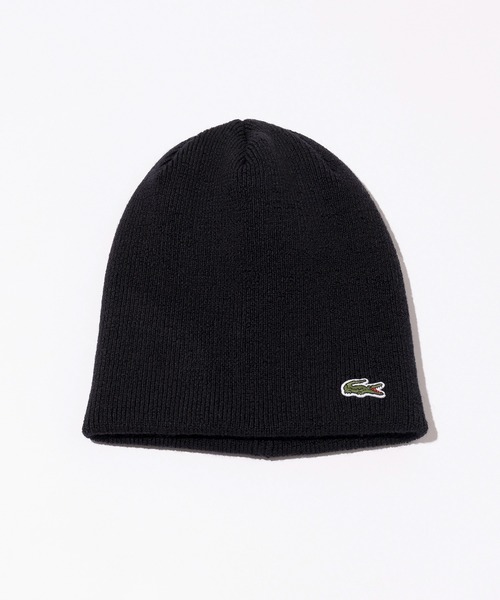 LACOSTE（ラコステ）の「【LACOSTE】KNIT BEANIE（ニットキャップ/ビーニー・メンズ・パープル/ネイビー/ベージュ/ブラック/グレー/グリーン・FREE）」の2枚目の写真
