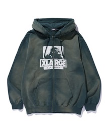 XLARGE グリーン フーディー M XLARGE 全2色 エクストララージ パーカー HALF ZIP HOODED SWEAT