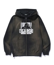 XLARGE(GNXg[W)DISCHARGE PRINTED OG ZIP HOODED SWEATSHIRT(p[J[)