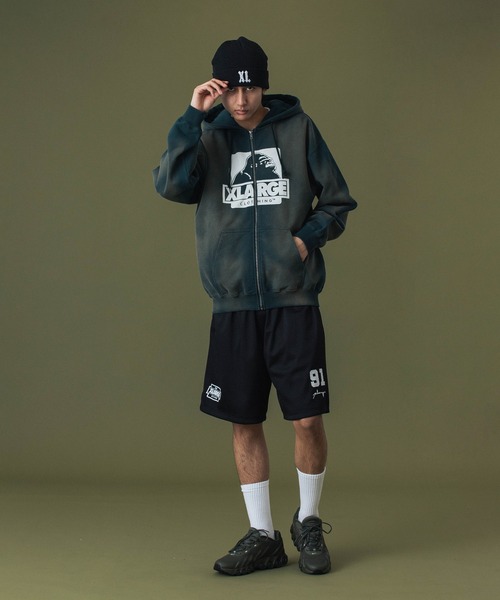 XLARGE(エクストララージ)の「DISCHARGE PRINTED OG ZIP HOODED SWEATSHIRT(パーカー・メンズ・ネイビー/グリーン/ブラック・S/M/L/XL/XXL)」の10枚目の写真