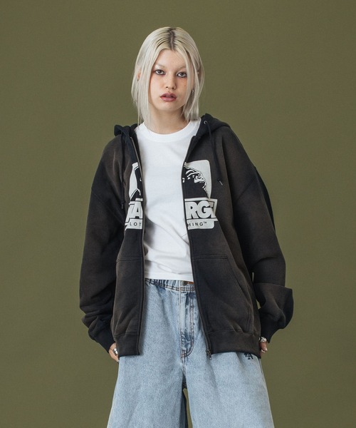 XLARGE(エクストララージ)の「DISCHARGE PRINTED OG ZIP HOODED SWEATSHIRT(パーカー・メンズ・ネイビー/グリーン/ブラック・S/M/L/XL/XXL)」の21枚目の写真
