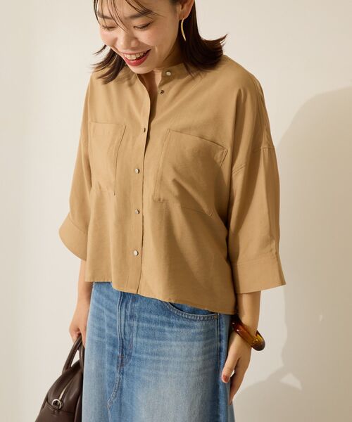 AMERICAN HOLIC(アメリカンホリック)の「接触冷感Wポケット5分袖ショートシャツ(シャツ/ブラウス・レディース・ライトグレー/キャメル/ダークブラウン/サックスブルー・M/L)」の21枚目の写真