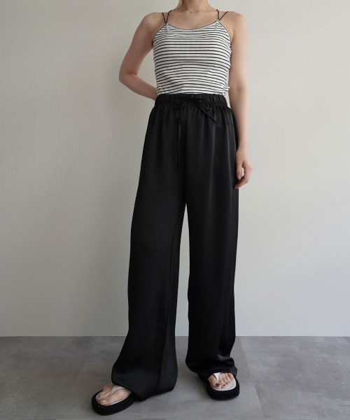DT♪2RITA サテンパラッツォパンツ 関税込 サテンワイドパンツ | all item| yori