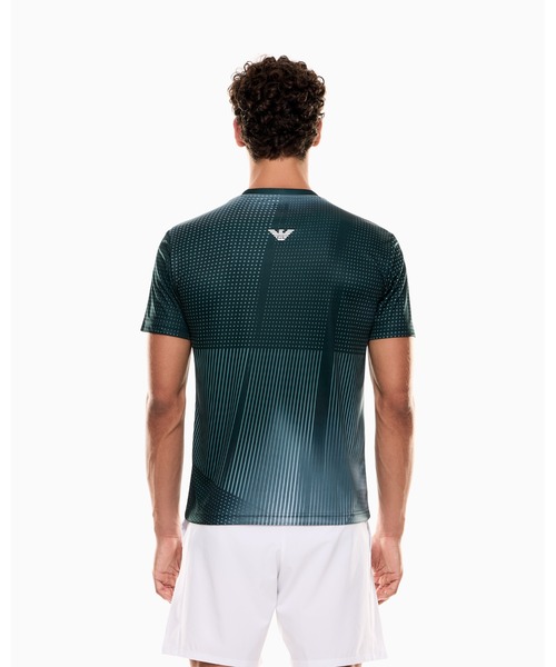 EMPORIO ARMANI EA7(エンポリオアルマーニイーエーセブン)の「【エンポリオ アルマーニ EA7】Tennis Pro クルーネックTシャツ VENTUS7テクニカルファブリック(Tシャツ/カットソー・メンズ・ネイビー/グリーン・LARGE/MEDIUM/SMALL/X-LARGE/X-SMALL/XX-LARGE)」の4枚目の写真